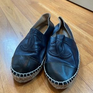 Chanel Two Tone Leather Espadrilles